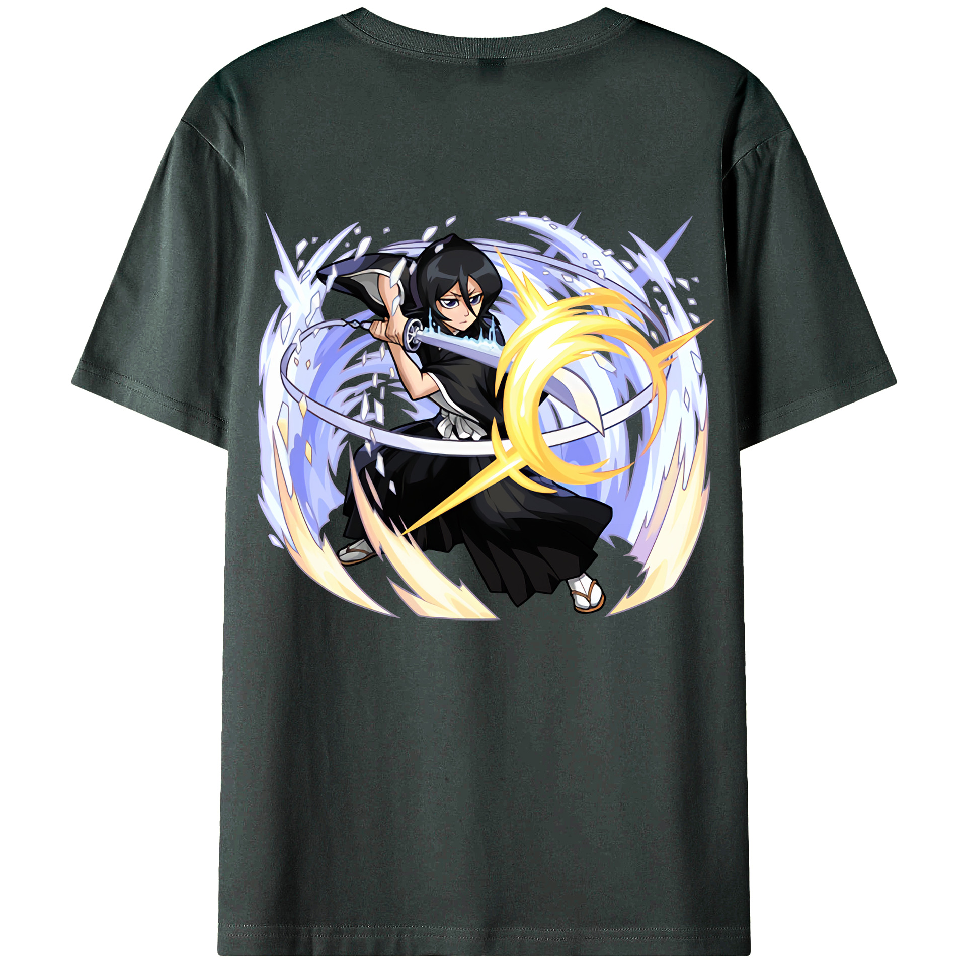 （画像用） ブリーチ 朽木ルキア BLEACH Kuchiki Rukia 綿100％ メンズ半袖Tシャツ（バックプリント） 通気性